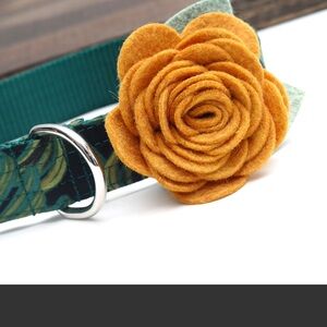 Mustard Rose Accent For Your Pets Collar